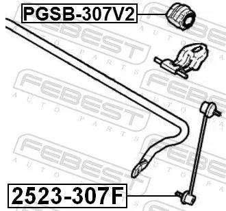 FEBEST Mounting, stabiliser bar (PGSB-307FV2)
