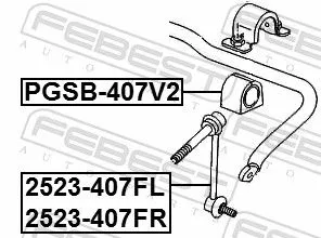 FEBEST Mounting, stabiliser bar (PGSB-407V2)