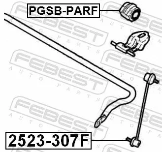 FEBEST Mounting, stabiliser bar (PGSB-PARF)
