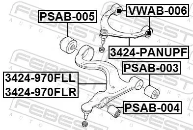 FEBEST Mounting, control/trailing arm (PSAB-004)