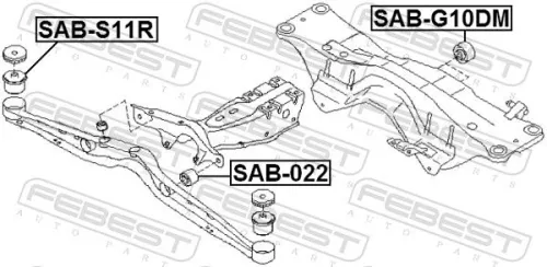 FEBEST Bushing, axle beam (SAB-022)
