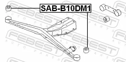 FEBEST Bushing, axle beam (SAB-B10DM1)