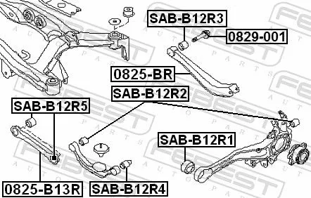 FEBEST Mounting, control/trailing arm (SAB-B12R3)