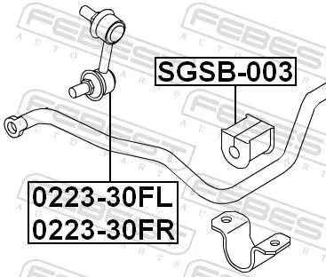 FEBEST Mounting, stabiliser bar (SGSB-003)