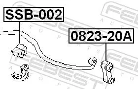 FEBEST Mounting, stabiliser bar (SSB-002)