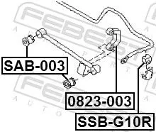 FEBEST Mounting, stabiliser bar (SSB-G10R)