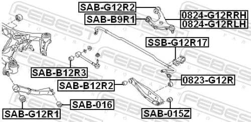 FEBEST Mounting, stabiliser bar (SSB-G12R14)