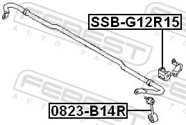 FEBEST Mounting, stabiliser bar (SSB-G12R15)
