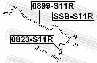 FEBEST Mounting, stabiliser bar (SSB-S11R)