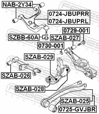 FEBEST Mounting, control/trailing arm (SZAB-026)