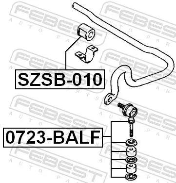 FEBEST Mounting, stabiliser bar (SZSB-010)