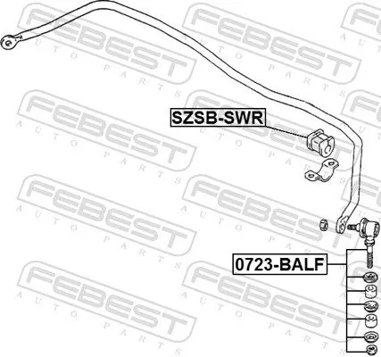 FEBEST Mounting, stabiliser bar (SZSB-SWR)