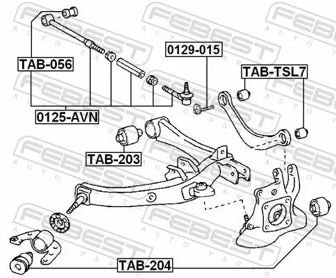 FEBEST Mounting, control/trailing arm (TAB-203)
