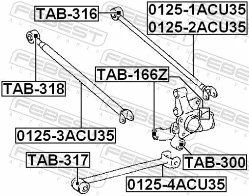 FEBEST Mounting, control/trailing arm (TAB-318)