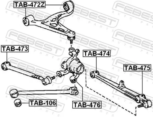 FEBEST Mounting, control/trailing arm (TAB-475)
