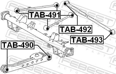 FEBEST Mounting, control/trailing arm (TAB-492)