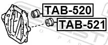 FEBEST Bush, shock absorber (TAB-521)