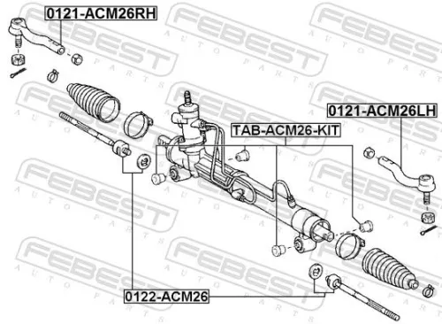 FEBEST Mounting, steering gear (TAB-ACM26-KIT)