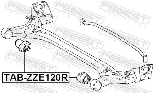 FEBEST Bushing, axle beam (TAB-ZZE120R)