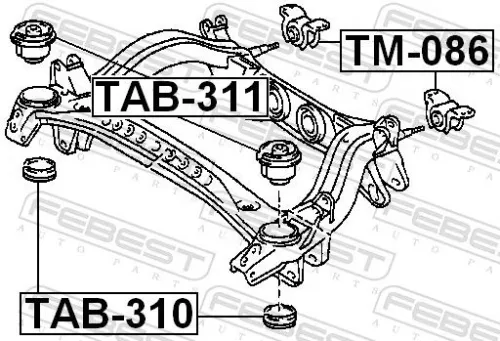 FEBEST Bushing, axle beam (TM-086)