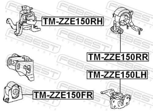 FEBEST Mounting, engine (TM-ZZE150RH)
