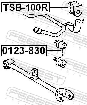 FEBEST Mounting, stabiliser bar (TSB-100R)