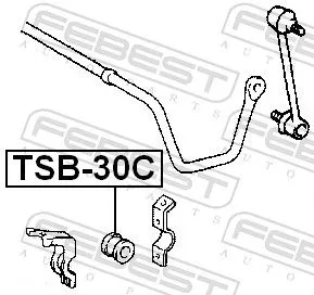 FEBEST Mounting, stabiliser bar (TSB-30C)