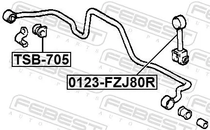 FEBEST Mounting, stabiliser bar (TSB-705)