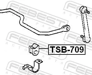 FEBEST Mounting, stabiliser bar (TSB-709)