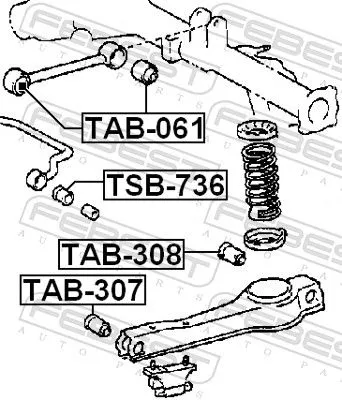 FEBEST Mounting, stabiliser bar (TSB-736)