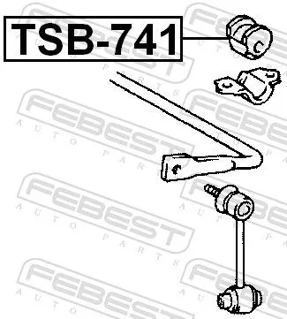 FEBEST Mounting, stabiliser bar (TSB-741)