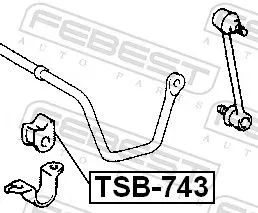 FEBEST Mounting, stabiliser bar (TSB-743)