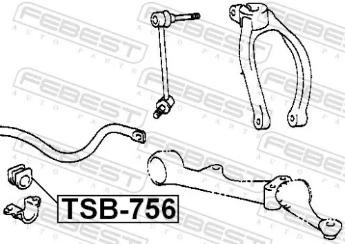 FEBEST Mounting, stabiliser bar (TSB-756)