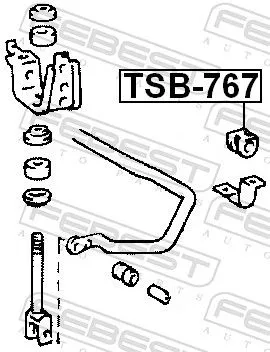 FEBEST Mounting, stabiliser bar (TSB-767)