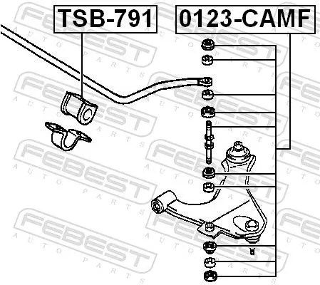 FEBEST Mounting, stabiliser bar (TSB-791)