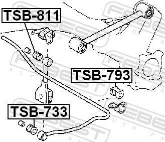FEBEST Mounting, stabiliser bar (TSB-793)
