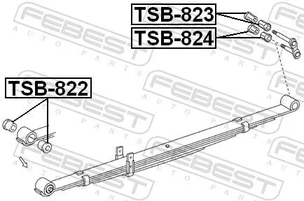 FEBEST Bushing, leaf spring (TSB-824)