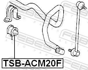 FEBEST Mounting, stabiliser bar (TSB-ACM20F)
