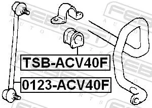 FEBEST Mounting, stabiliser bar (TSB-ACV40F)