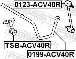 FEBEST Mounting, stabiliser bar (TSB-ACV40R)