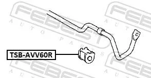 FEBEST Mounting, stabiliser bar (TSB-AVV60R)