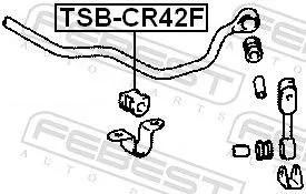 FEBEST Mounting, stabiliser bar (TSB-CR42F)