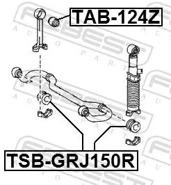 FEBEST Mounting, stabiliser bar (TSB-GRJ150R)