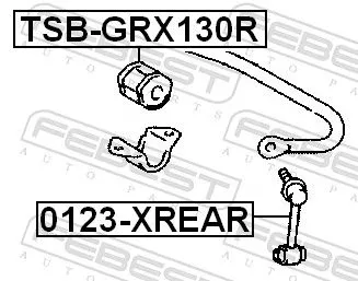 FEBEST Mounting, stabiliser bar (TSB-GRX130R)