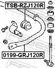 FEBEST Mounting, stabiliser bar (TSB-RZJ120R)