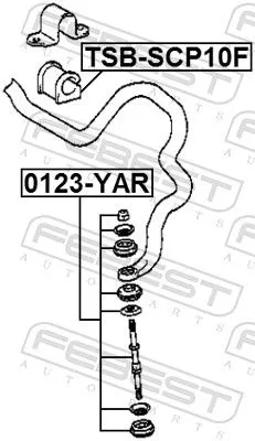 FEBEST Mounting, stabiliser bar (TSB-SCP10F)