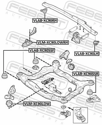 FEBEST Bushing, axle beam (VLAB-XC90LH)