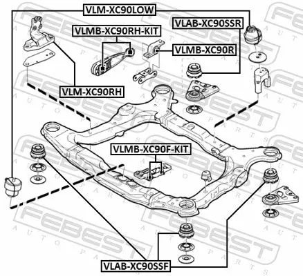 FEBEST Bushing, axle beam (VLAB-XC90SSR)