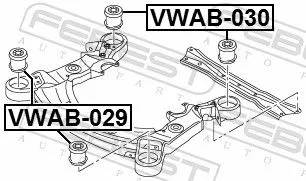 FEBEST Bushing, axle beam (VWAB-029)