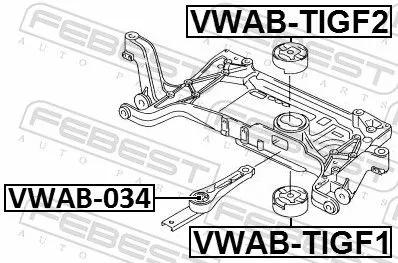 FEBEST Bushing, axle beam (VWAB-TIGF1)